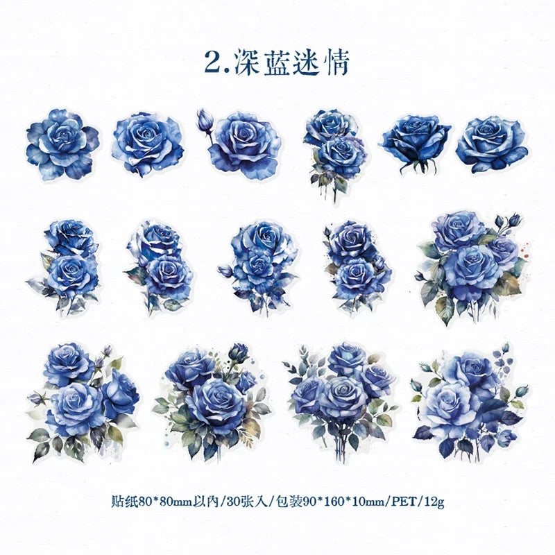 Large Rose Stickers for Scrapbooking, Journaling & DIY Crafts Decorative Craft Stickers Qme B