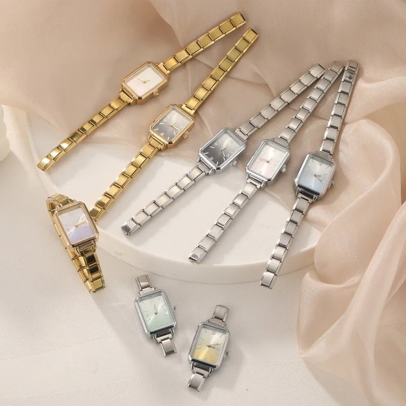 DIY Italian Charm Bracelet – Stainless Steel Square Watch Band Charm Bracelet Qme