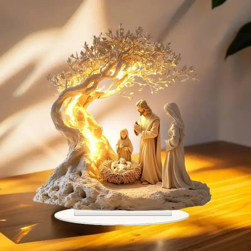 Acrylic Christmas Nativity Scene 2D Ornament & Desk Décor Christmas Ornament Qme