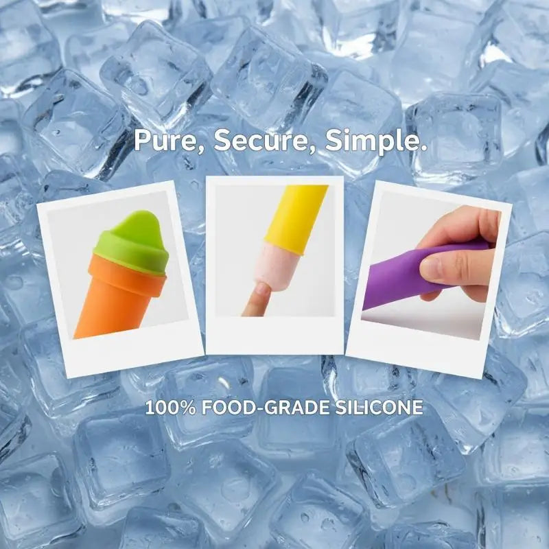 Silicone Popsicle Molds 6-Pack – Leak-Proof, Easy Release Popsicle Mold Set Qst