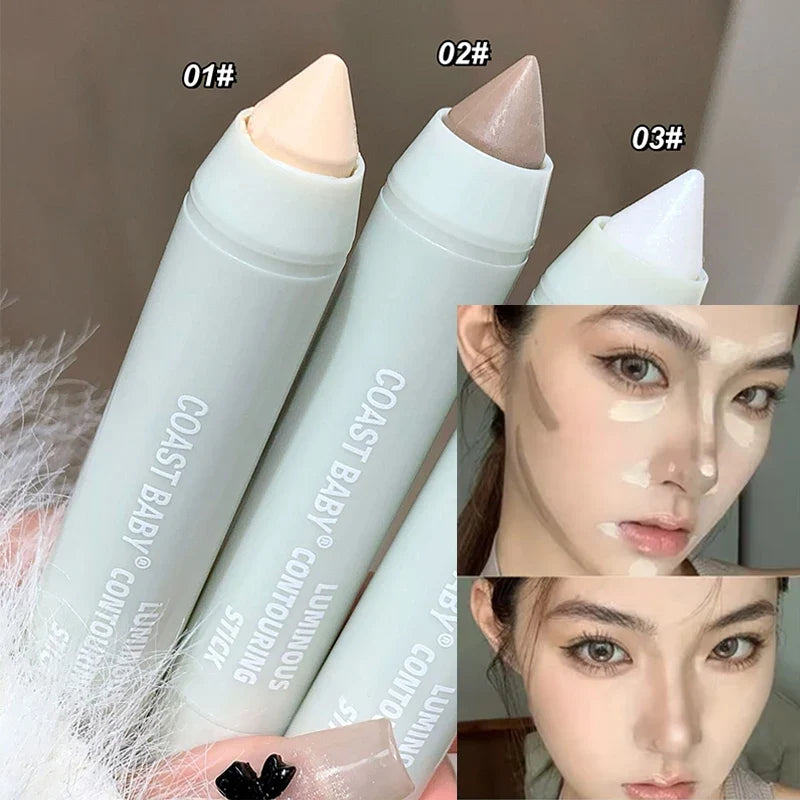 3D Contour Stick Highlighter – Waterproof Long-Lasting Bronzer Contour Highlighter Stick Qme