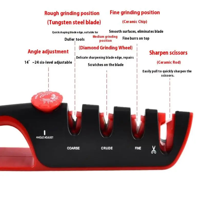 4-in-1 Adjustable Angle Knife & Scissor Sharpener Knife Sharpener Qst