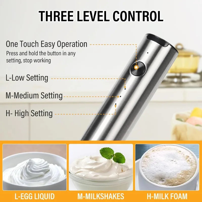 USB Rechargeable Electric Milk Frother & Mini Coffee Whisk Electric Milk Frother Qme