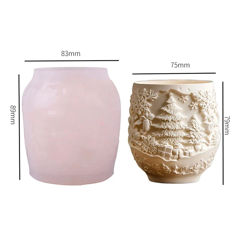 Christmas Silicone Mold for Candles, Flower Pots & DIY Crafts Silicone Craft Mold Qme B