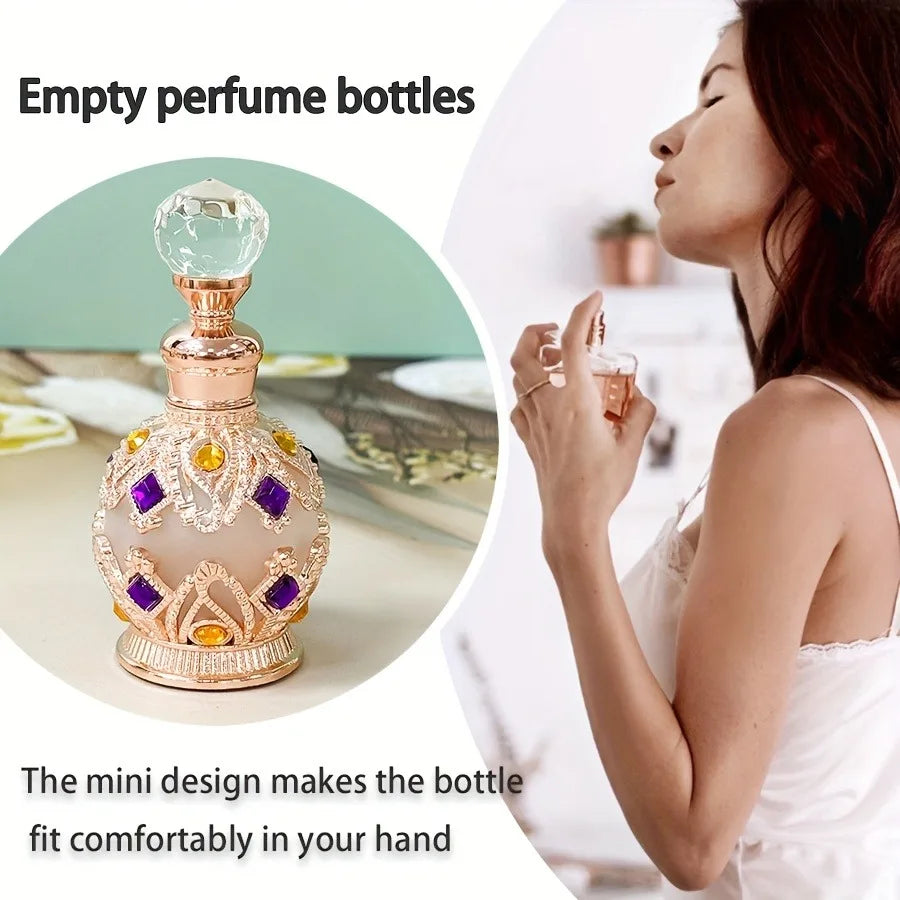 Luxury 15ml Glass Perfume & Essential Oil Bottle – Portable Glass Perfume Bottle Qme