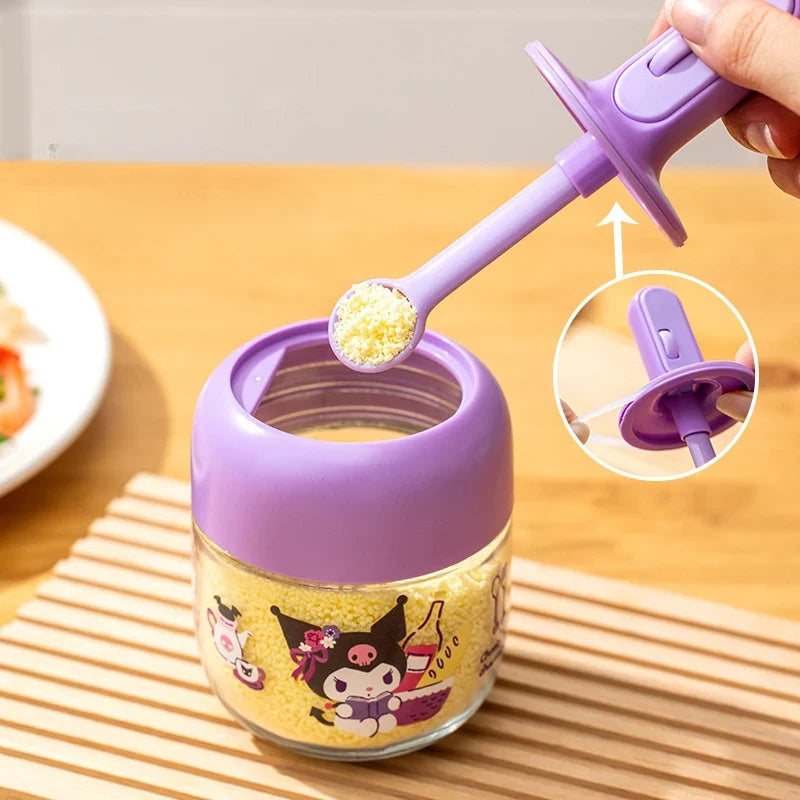 Hello Kitty Kuromi Airtight Glass Seasoning Jars Set Glass Seasoning Jar Set Qme