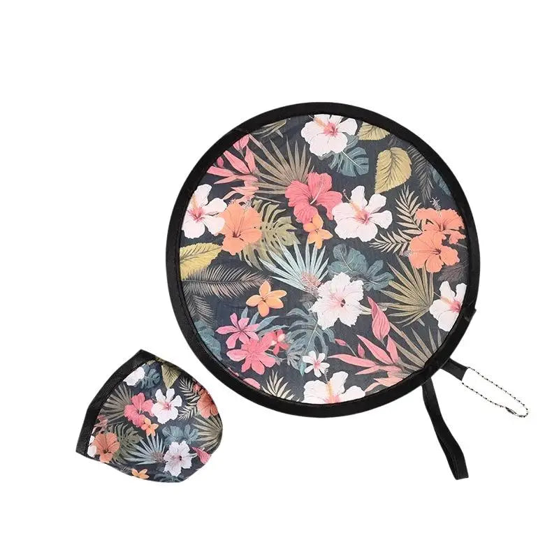 Mini Japanese Folding Fan Flower Pattern – Pocket Collapsible Folding Handheld Fan Qme