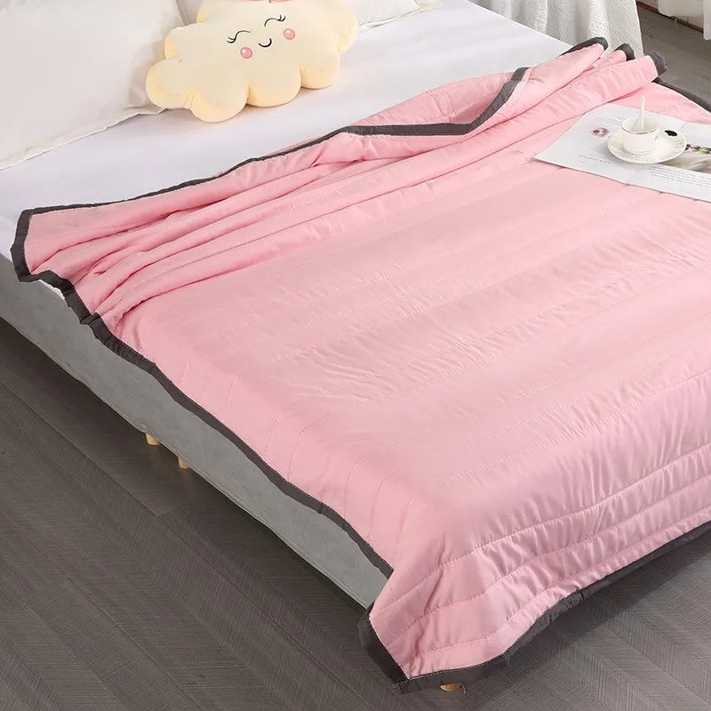 Summer Cooling Blanket – Ice Fiber Thin Breathable Throw Cooling Throw Blanket Qme