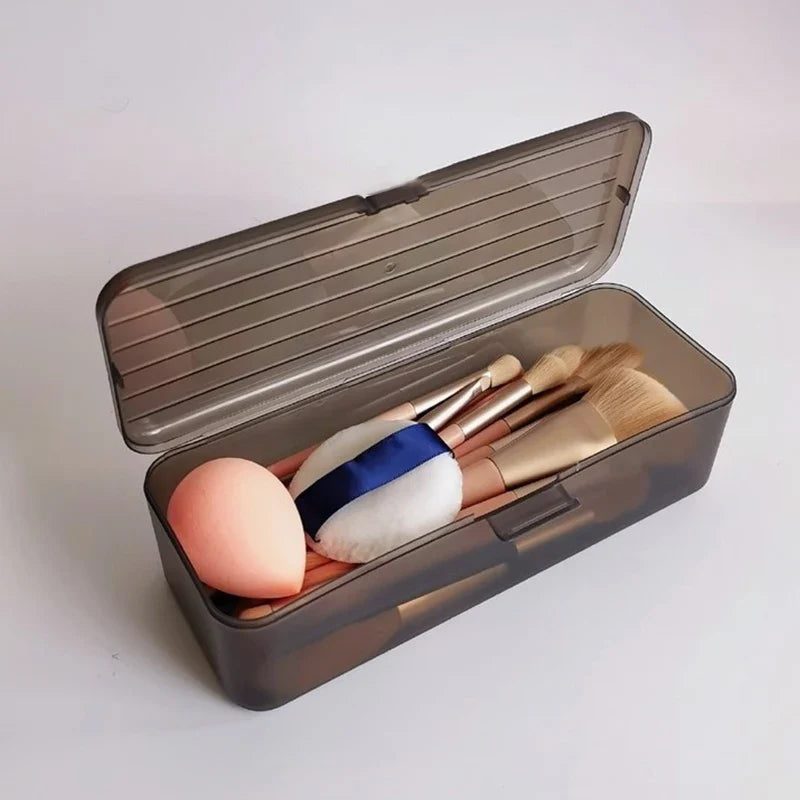 Clear PVC Pen Holder & Makeup Brush Storage Bucket | 2 Sizes Desktop Storage Organizer Qme