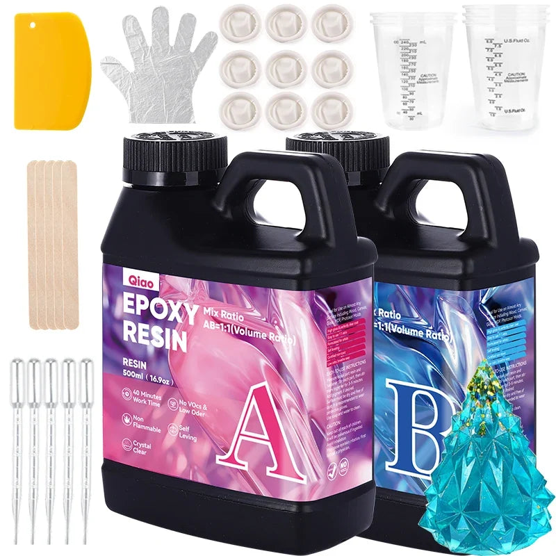 Clear Casting Epoxy Resin Kit – 1:1 Mix for Jewelry & DIY Art Epoxy Resin Kit Qme