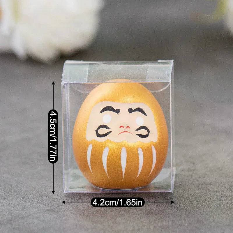 Japanese Daruma Doll Ornament | Luck & Prosperity Resin Decor Decorative Figurine Qme