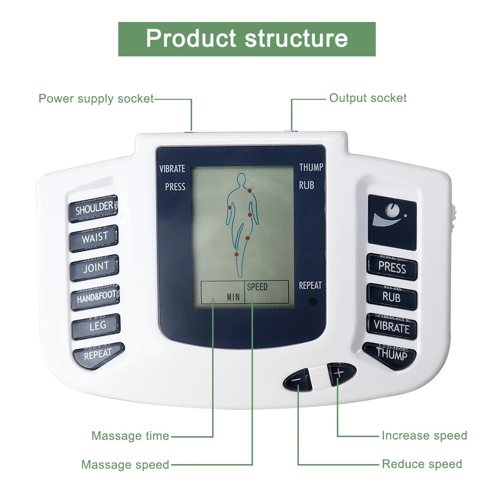 TENS EMS Dual Channel Muscle Stimulator – 8 Modes & 10 Levels TENS EMS Massager Qst