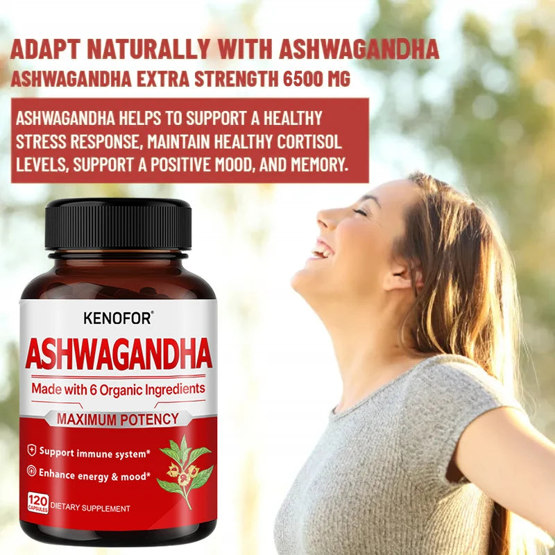 Organic Ashwagandha 120 Veggie Capsules – Mood & Energy Herbal Supplement Qst