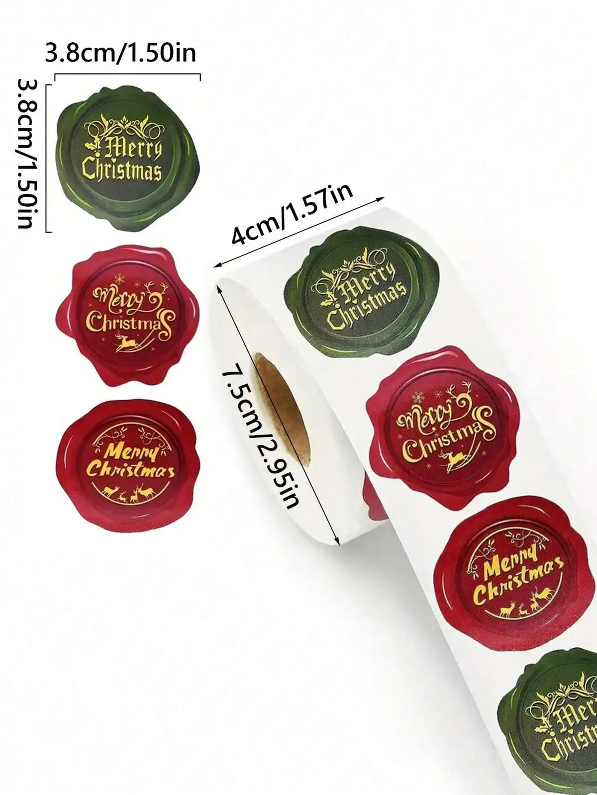 500-Sheet Merry Christmas Sticker Labels Roll | Gifts & Baking Christmas Sticker Labels Qme Fire paint style 380*261*236mm