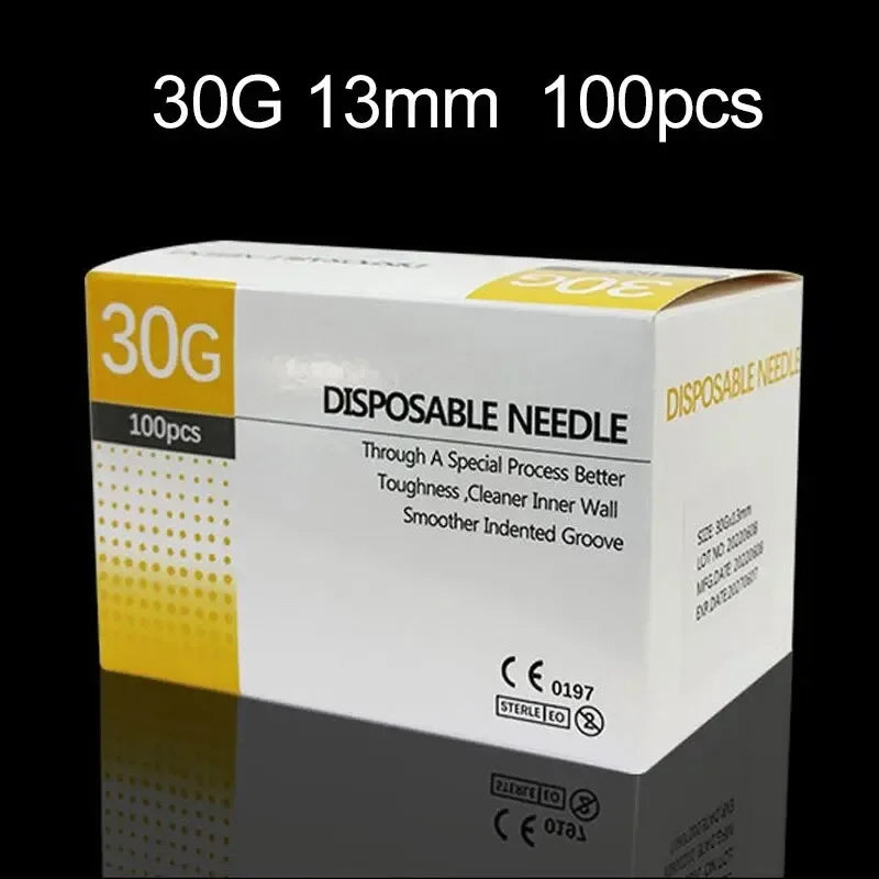 Ultrafine Beauty Needles 30G 4mm 13mm 25mm – 100pcs Stainless Beauty Needle Set Qme 30g 13mm 100pcs