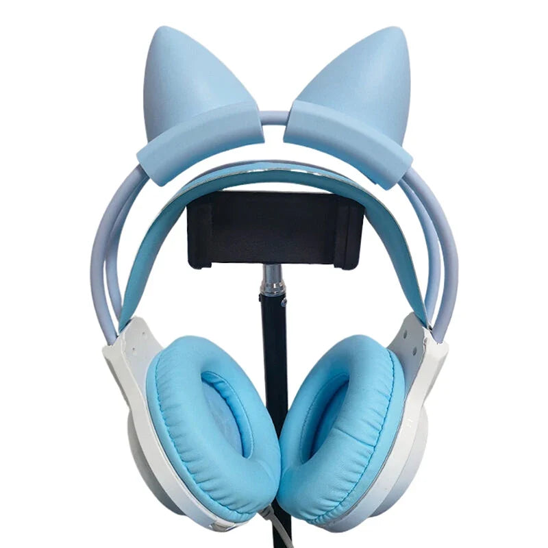Cat Ear Headset Decoration – Universal Silicone Attachment, 7 Colors Headset Accessory Qme