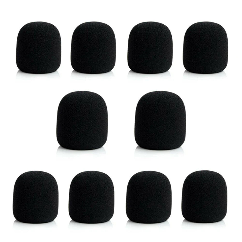 Microphone Foam Windscreen Ball Cover 10-Pack – 7 Colors Microphone Windscreen Qme black