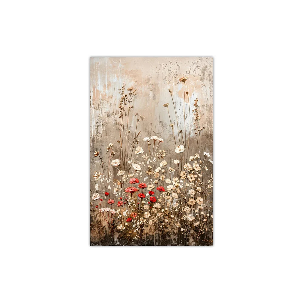 Wildflower Canvas Wall Art – Vintage Floral Farmhouse Decor Print Canvas Wall Art Qst MD05457 20x30cm Unframed