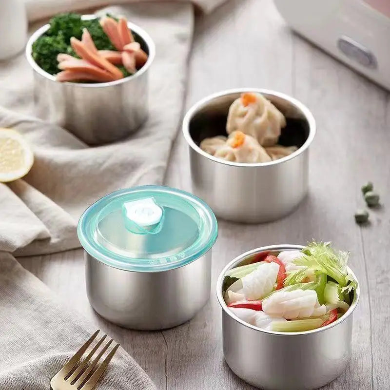 Round Stainless Steel Leak-Proof Lunch Box | Food Container Stainless Lunch Box Qme