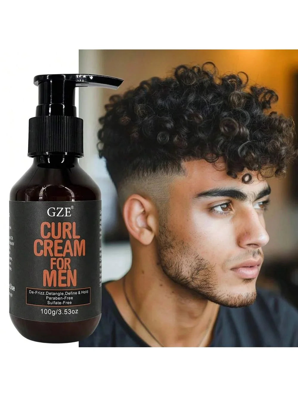 GZE MEN Castor Oil Curl Defining Cream – Hydrate & Shine Curl Defining Cream Qme