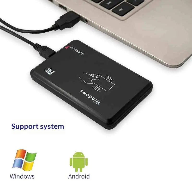 Dual-Frequency RFID Reader 125kHz 13.56MHz USB Card Scanner RFID Card Reader Qme
