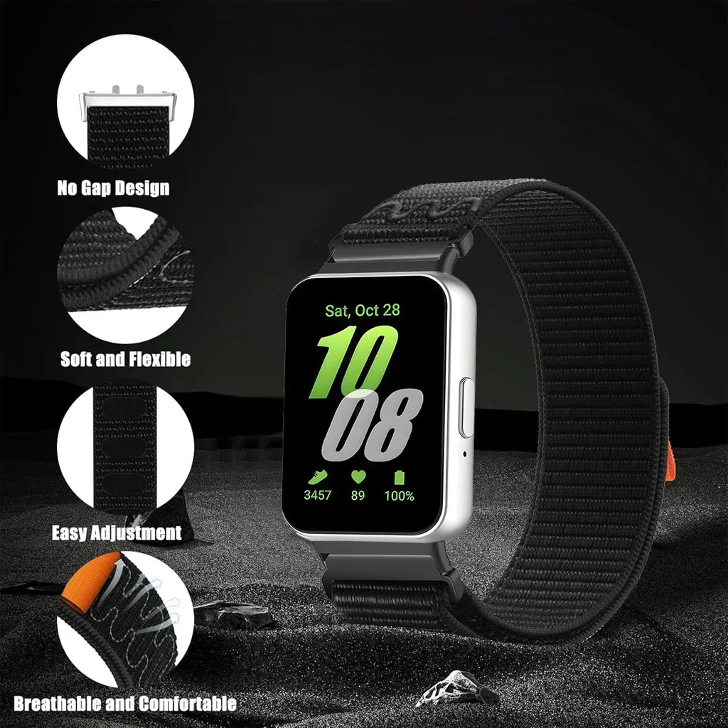 Nylon Loop Strap for Samsung Galaxy Fit 3 – 26 Colors Watch Band Strap Qme