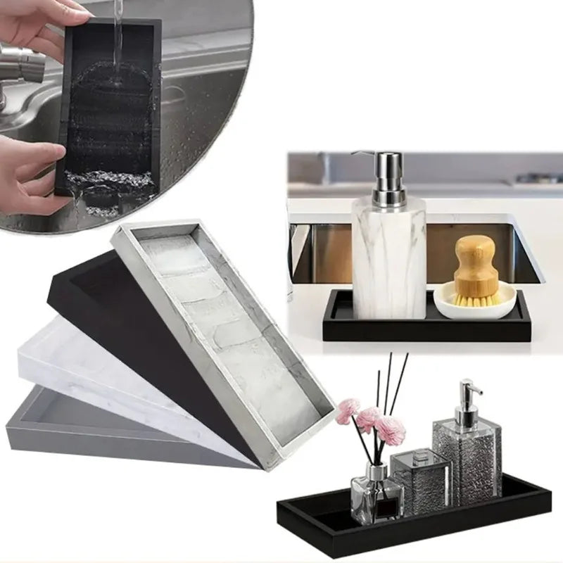 Silicone Sink Caddy Organizer Tray – Waterproof & Fast-Drying Sink Caddy Organizer Qme