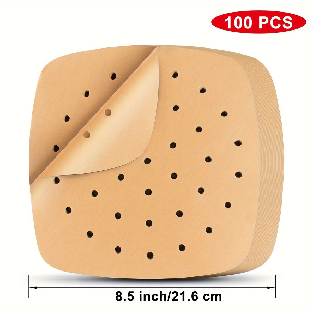Square Disposable Air Fryer Parchment Liners – Perforated Sheets Air Fryer Liners Qme 100pcs