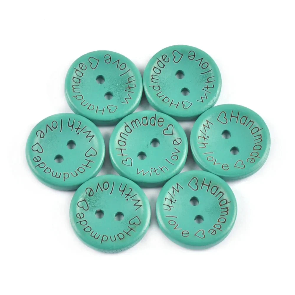 50pcs Colorful Round Flatback Wooden Buttons 20mm Craft Set Wooden Craft Buttons Qme