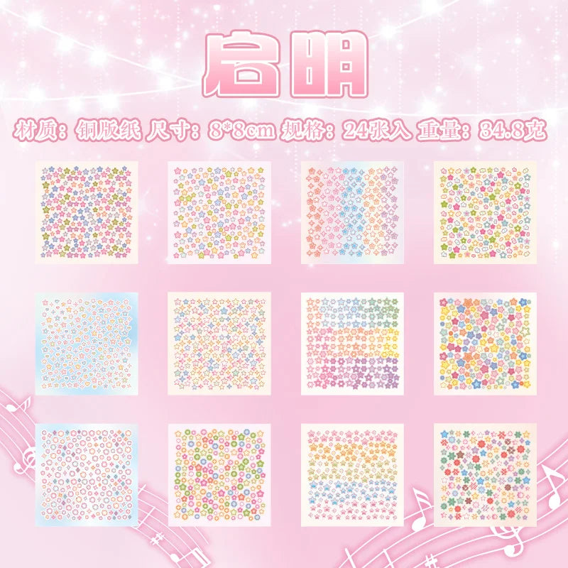 Cute Die-Cut Flash Stickers for Scrapbook, Journal & Phone Decorative Stickers Qme A