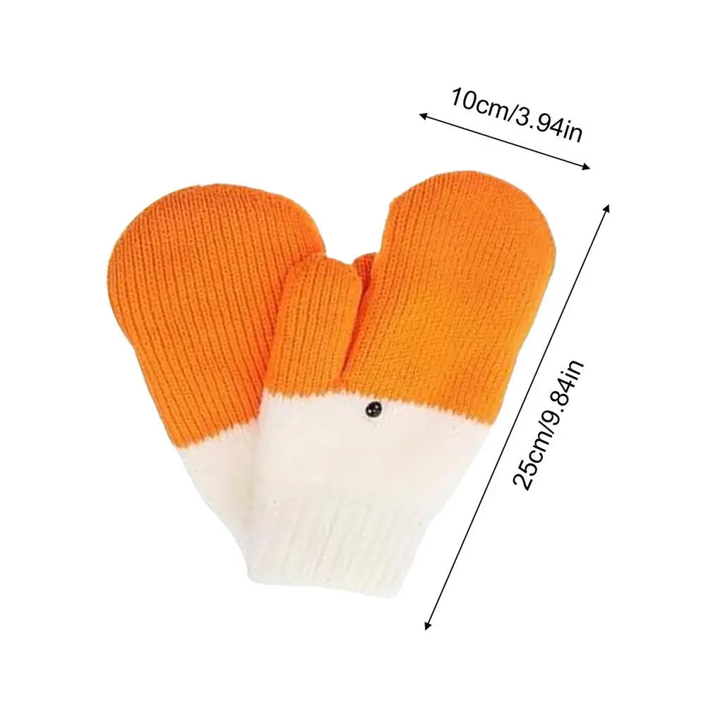 Cute Animal Mittens Warm Lining Cotton Winter Gloves Animal Winter Mittens Qme as shown