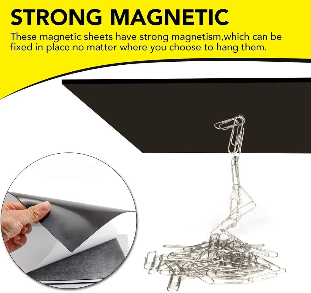 Adhesive Flexible Magnetic Sheets – Photo Magnet Backing for Crafts Adhesive Magnet Sheets Qme