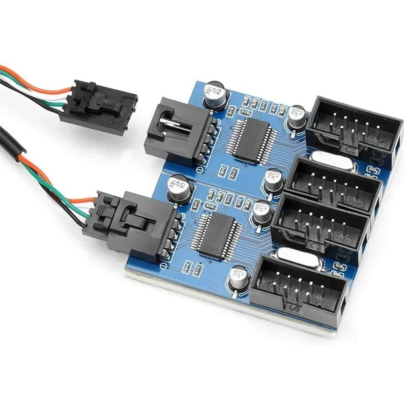 USB 2.0 9-Pin 1-to-4 Motherboard Expansion Hub Splitter USB Hub Adapter Qme
