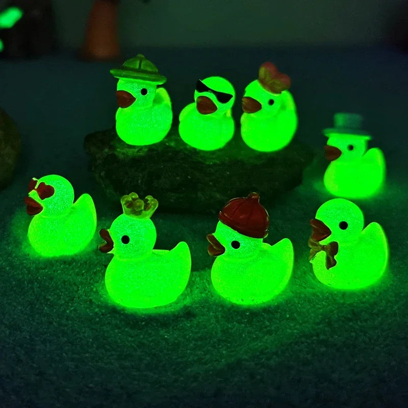 Luminous Resin Mini Yellow Duckling Miniatures – Glow Dark Resin Miniature Figurines Qme