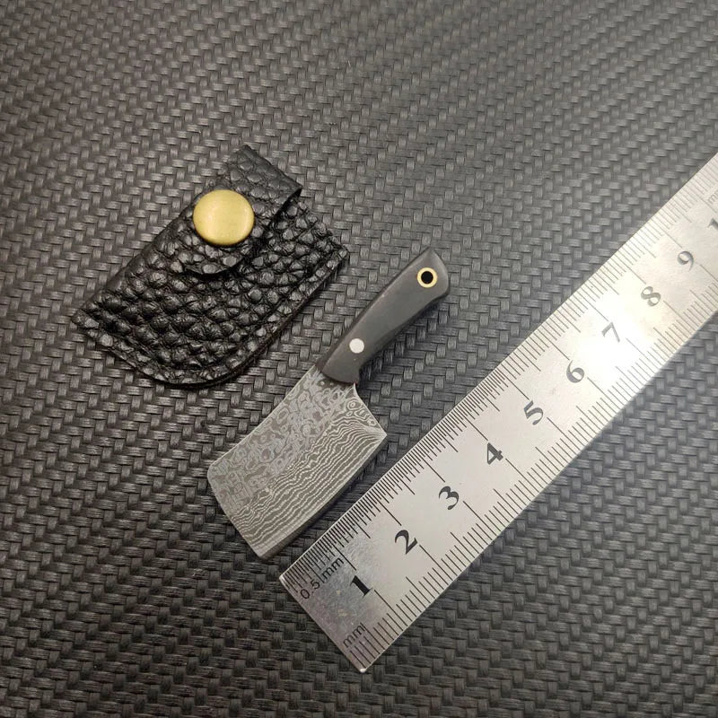 Swayboo Mini Damascus Keychain Knife – Fixed Blade Pendant