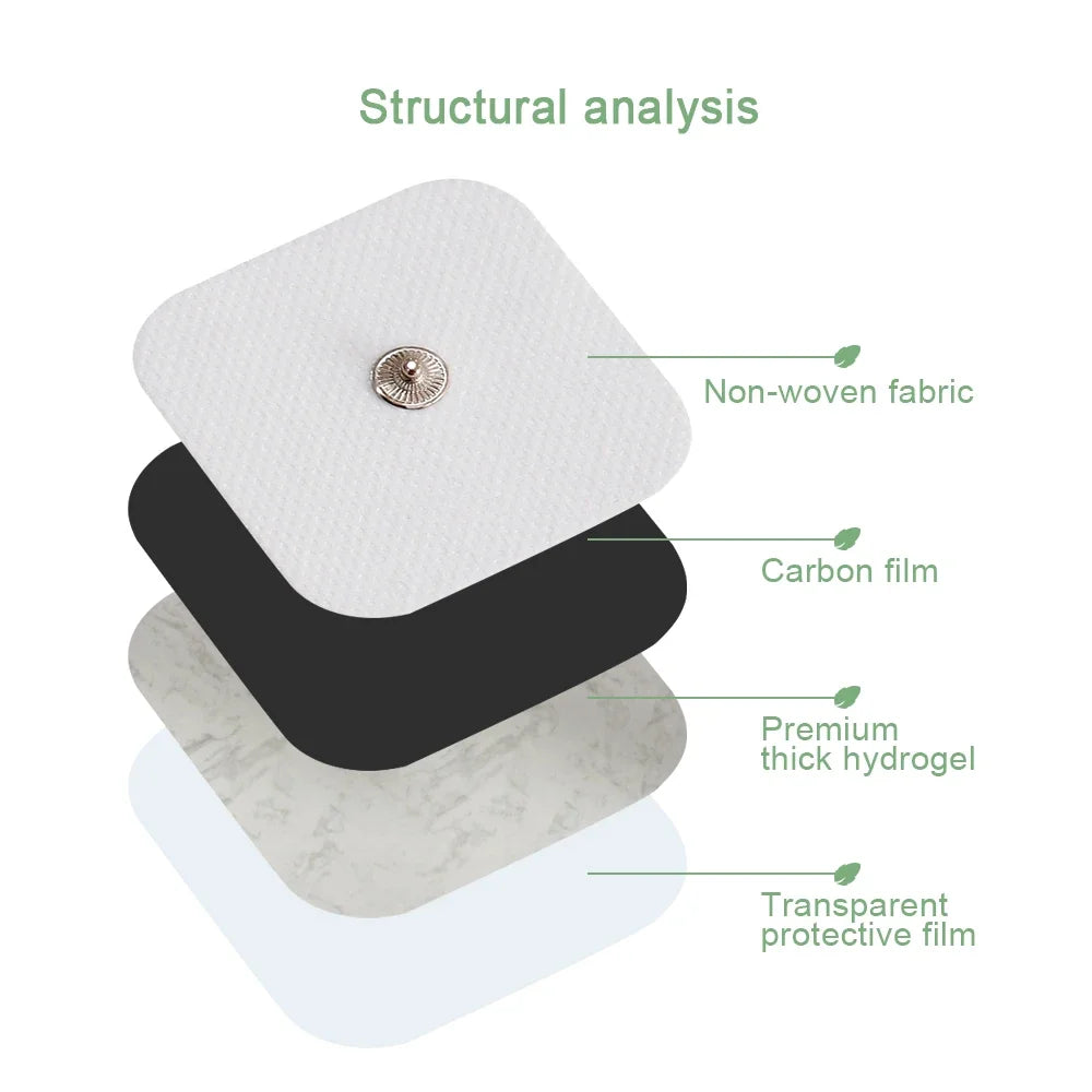 50/100 TENS EMS Electrode Pads – Reusable Gel Patches for Massager Electrode Gel Pads Qst