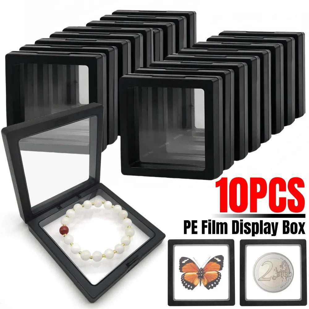 3D Floating Jewelry Display Box | Ring Necklace Earring Storage Jewelry Display Box Qme