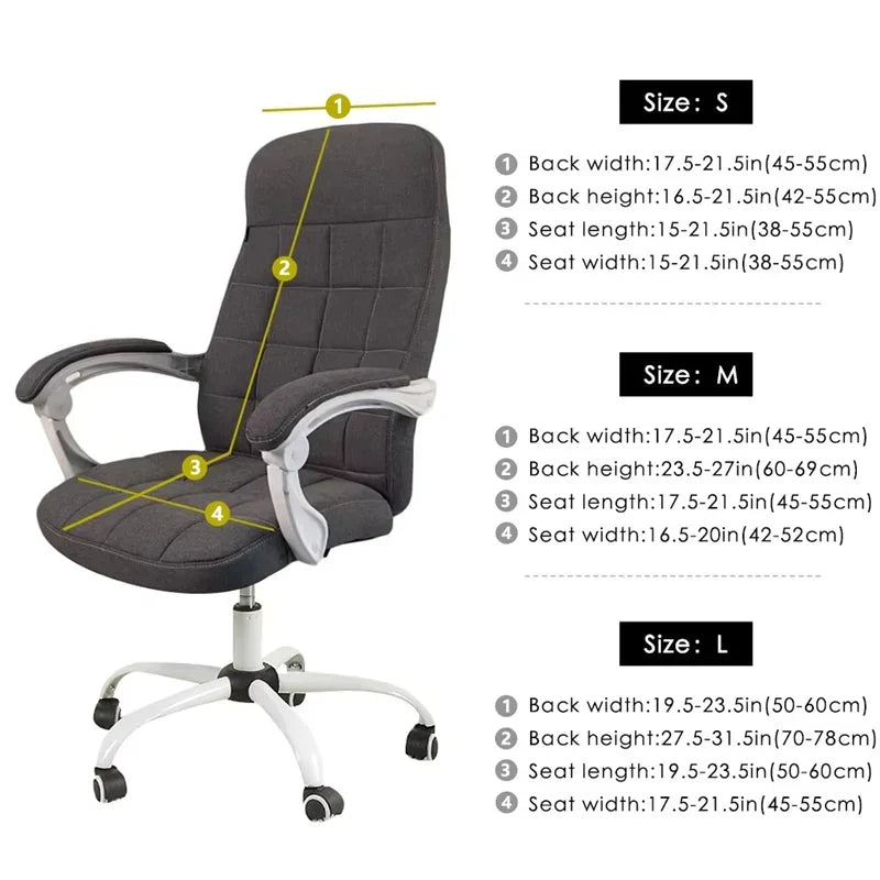 Stretchable Office Chair Cover – Mid & High Back Universal Fit Chair Slipcover Qst