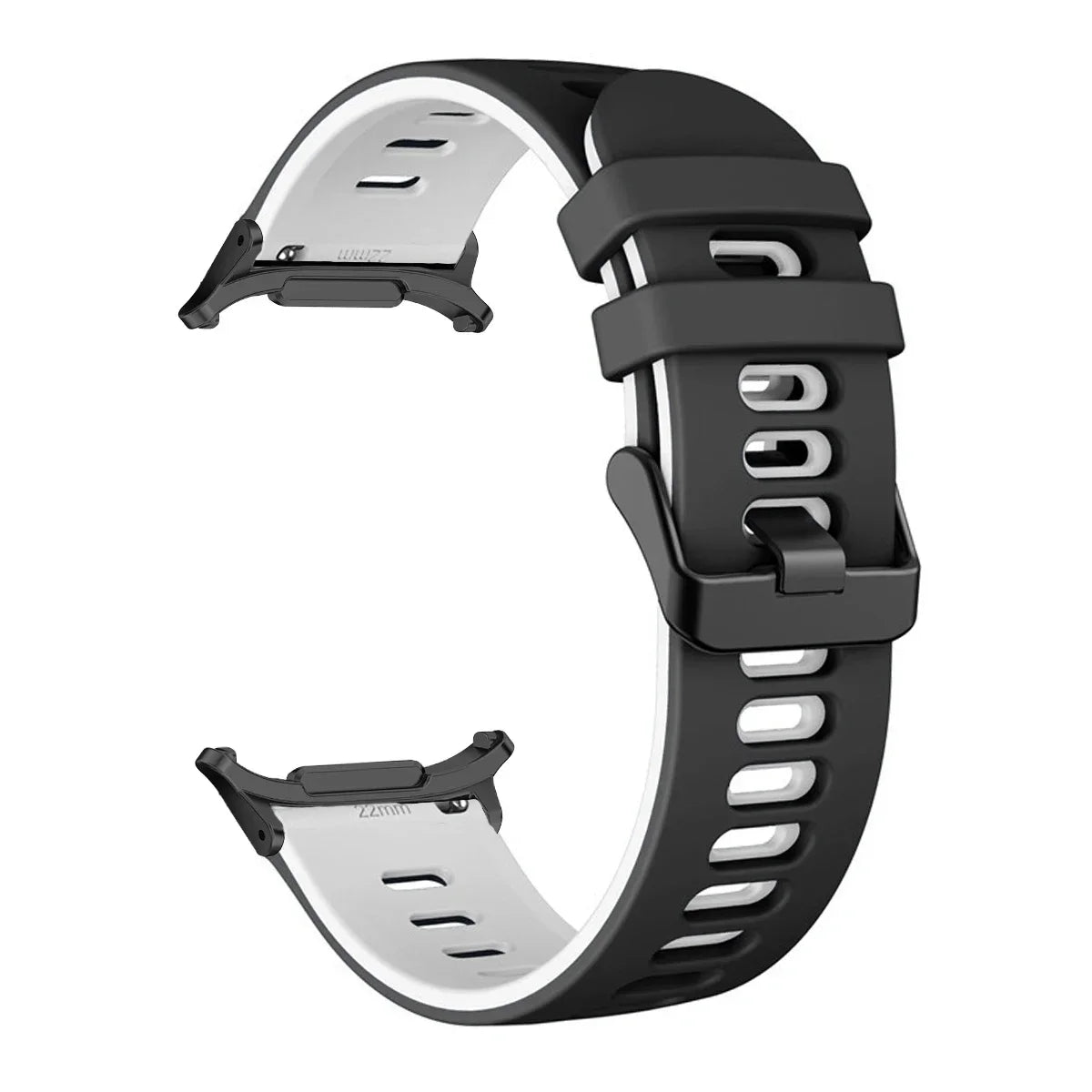 Silicone Sport Band for Samsung Galaxy Watch 7 Ultra | No Gaps Silicone Watch Band Qme Black White Galaxy Watch 7 Ultra