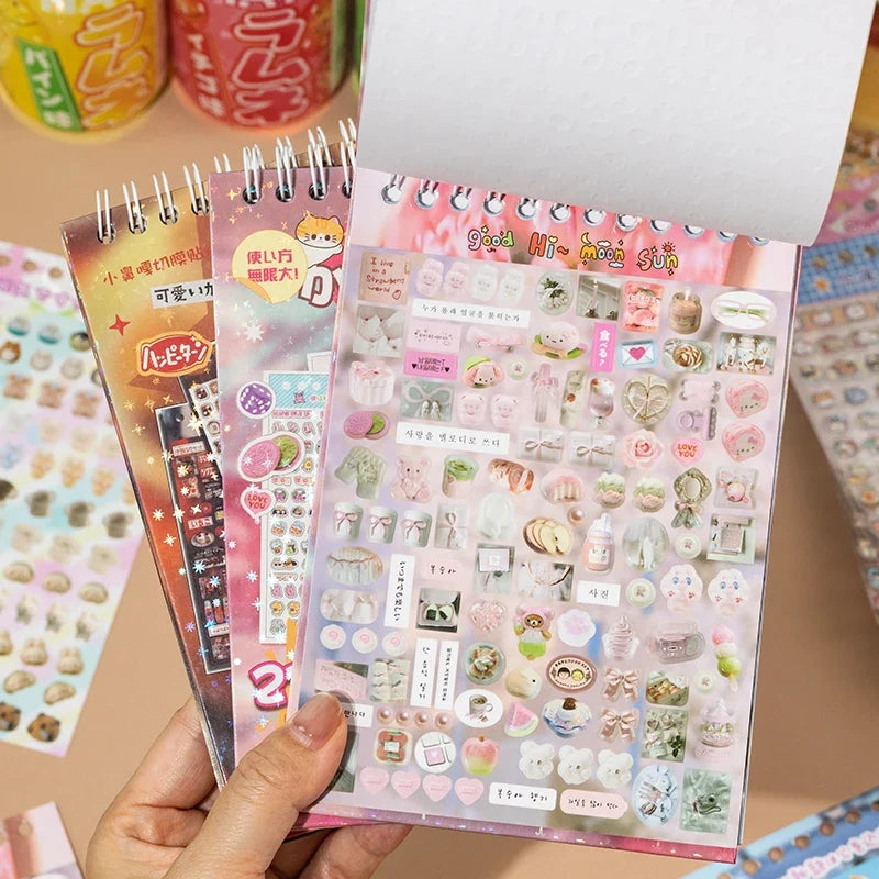 18-Sheet Cute Food Fruit Cake Retro Decorative Sticker Book Decorative Sticker Book Qme