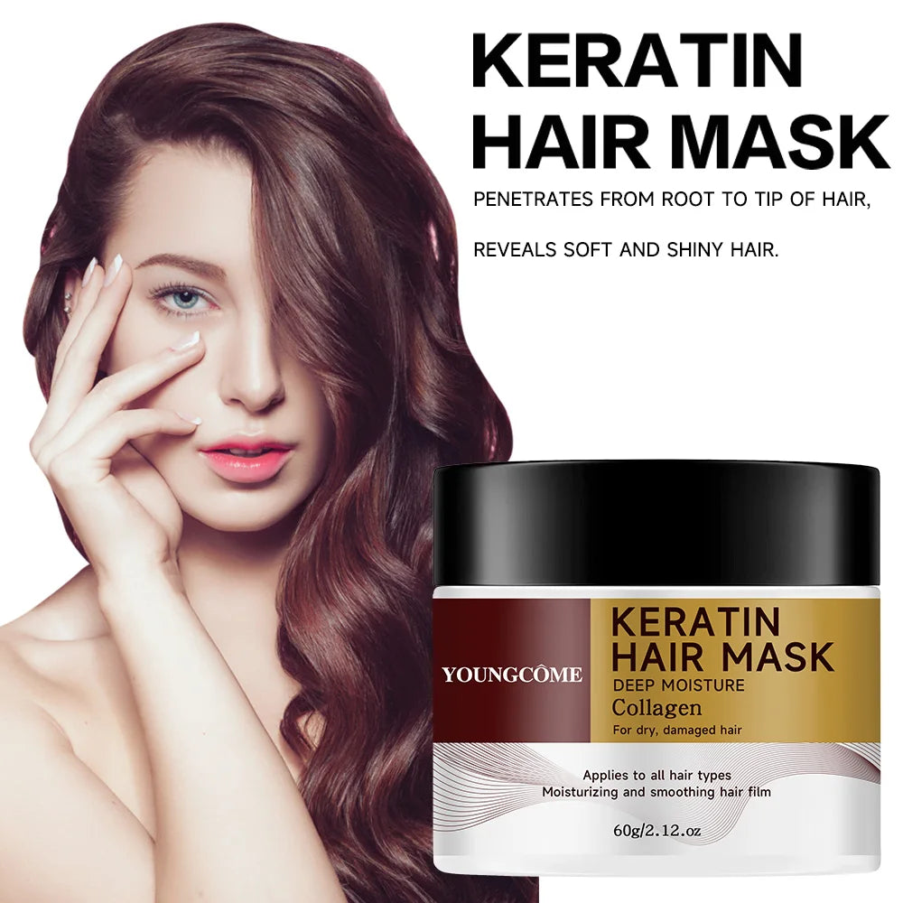 YOUNGCOME Collagen Keratin Hair Mask 30g/60g – All Hair Types Hair Mask Treatment Qst