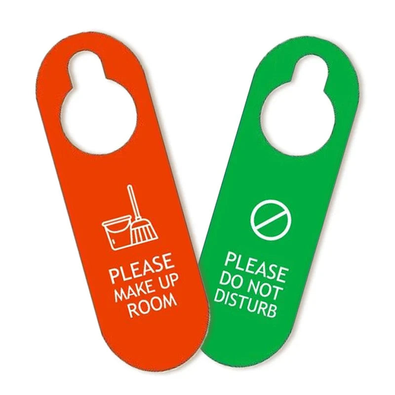 Double-Sided Hotel Door Sign – Make Up Room & Do Not Disturb Door Hanging Sign Qme