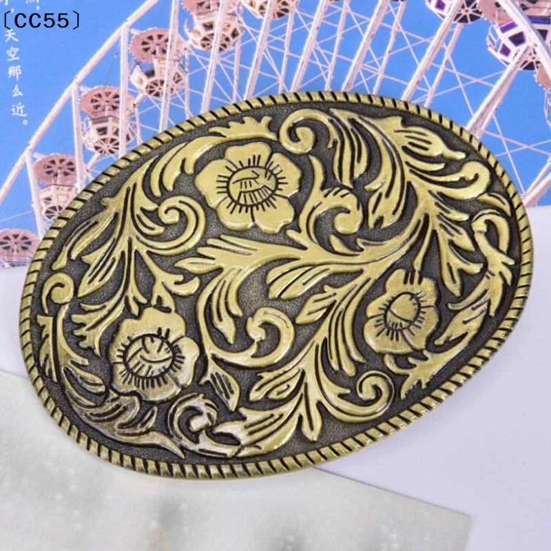 Western Vintage Floral Cowboy Belt Buckle – Alloy 1.5" Belt Buckle Qst