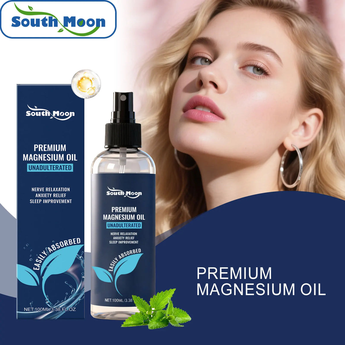 South Moon Magnesium Face Spray – Hydrating Plant Extract Mist Facial Hydration Spray Qst