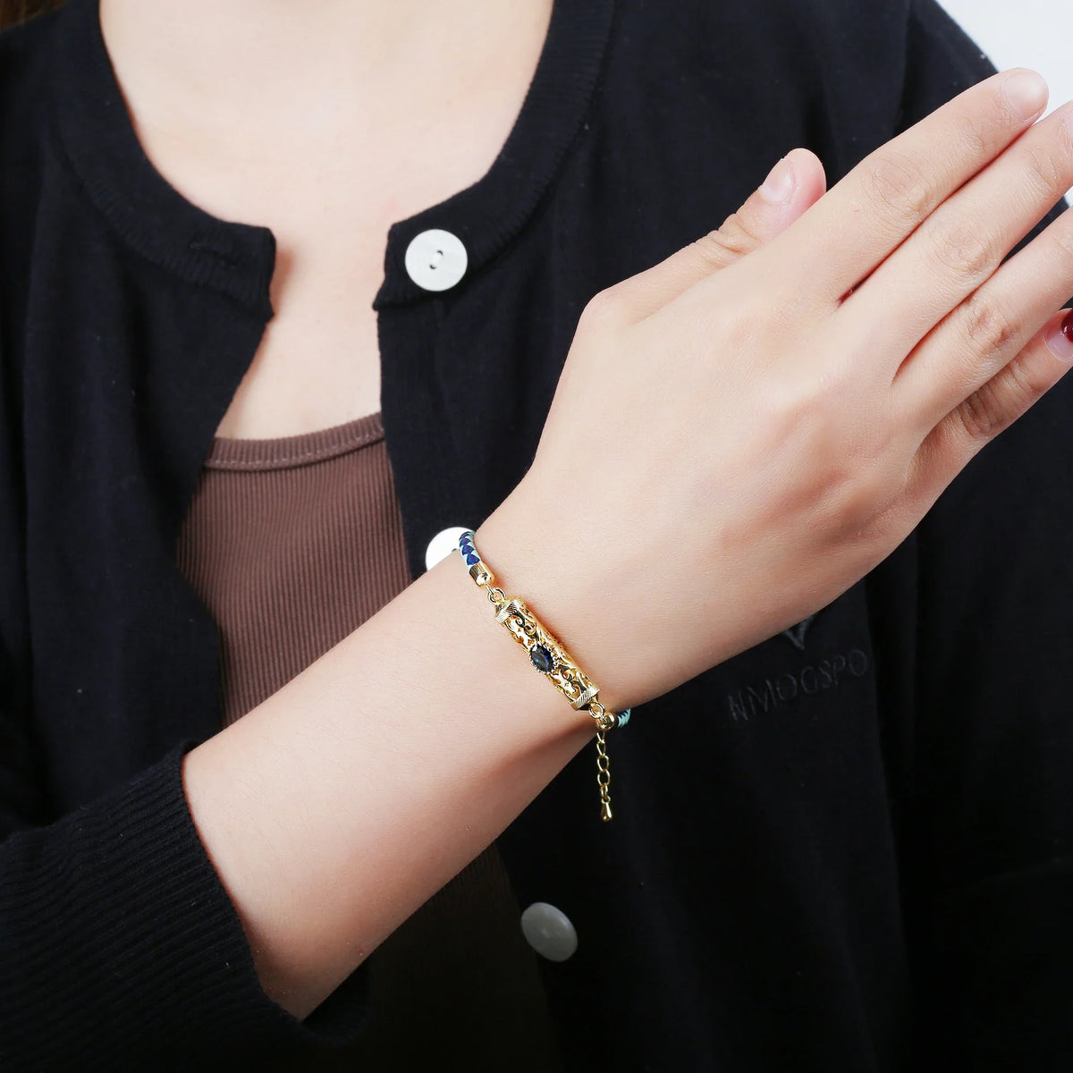 Gold-Plated Dragon Crystal Leather Braided Bracelet | Unisex Fashion Bracelet Qme