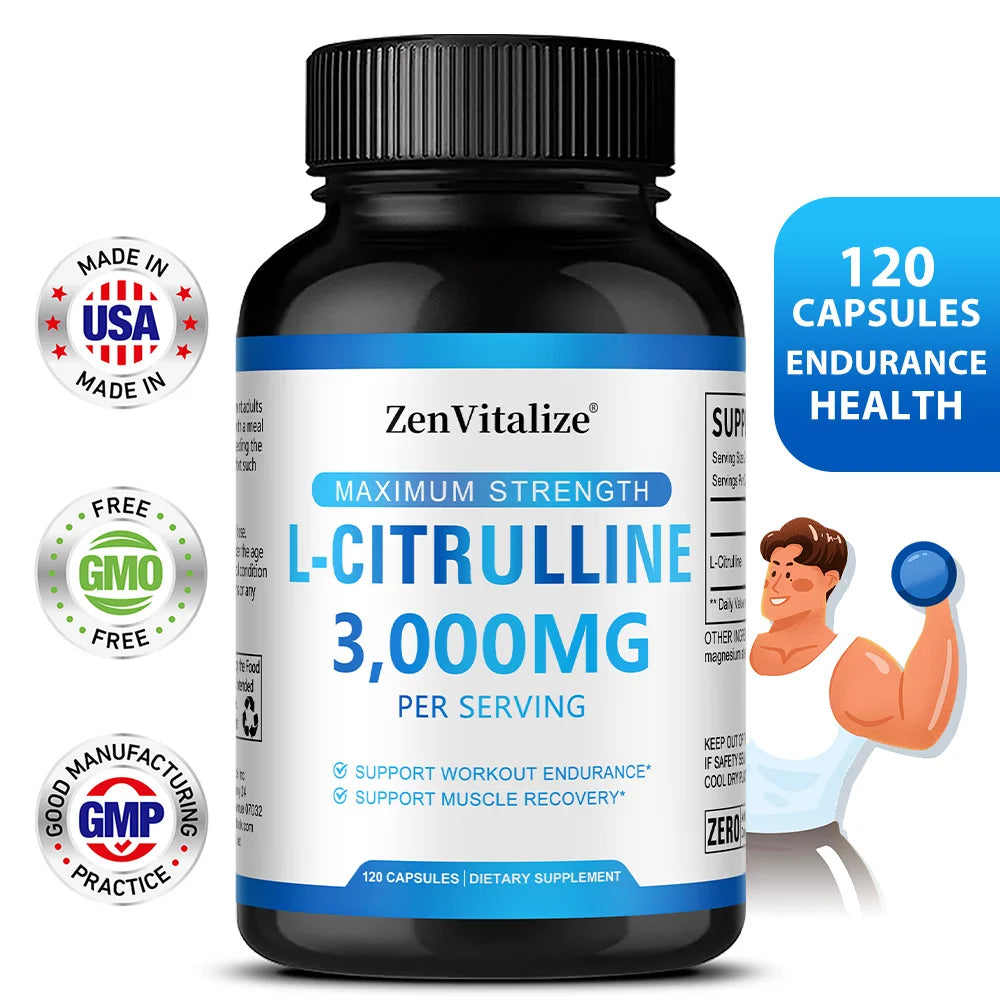 ZENVITALIZE L-Citrulline Supplement – Energy & Muscle Support Amino Acid Supplement Qst