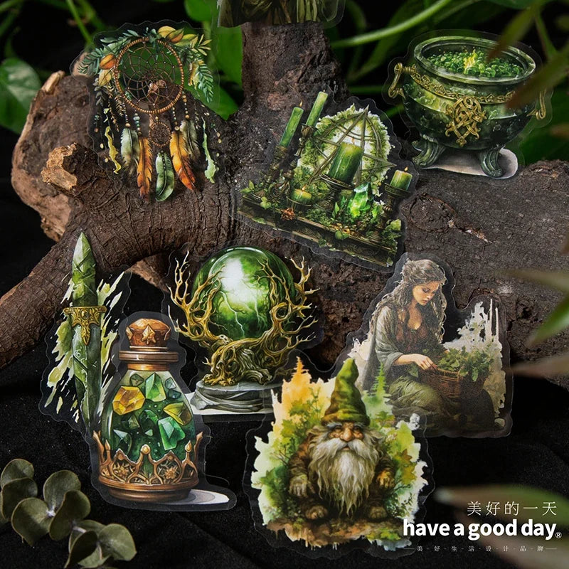 Magic Witch's Treasure Chest PET Stickers – 40 Pcs DIY Pack Decorative Sticker Pack Qme