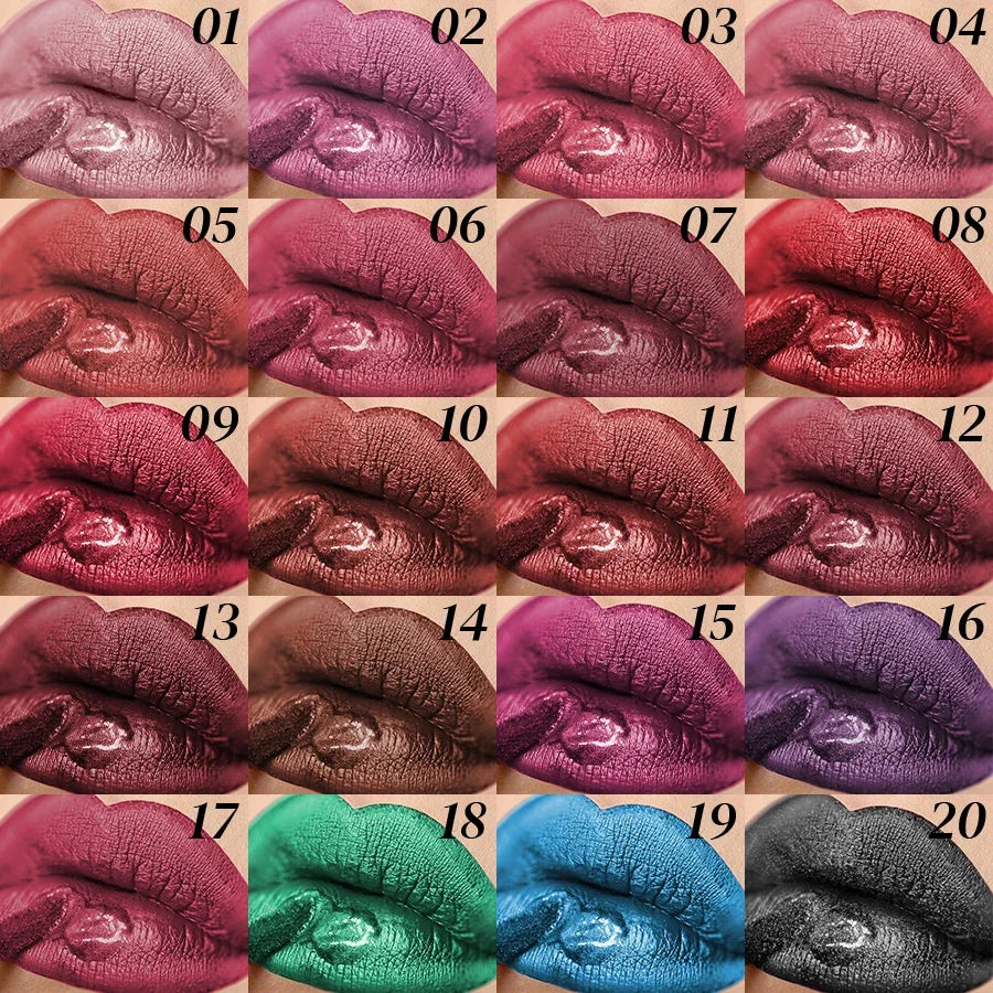 20-Color Matte & Glitter Liquid Lipstick Set – Waterproof Lip Gloss Liquid Lipstick Set Qme
