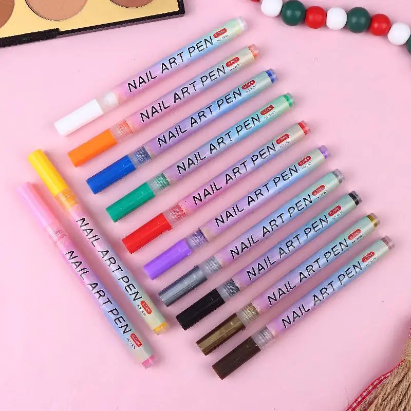 4-Pack Colorful Nail Art Graffiti Pens – Waterproof Fine Tip Nail Art Pens Qme