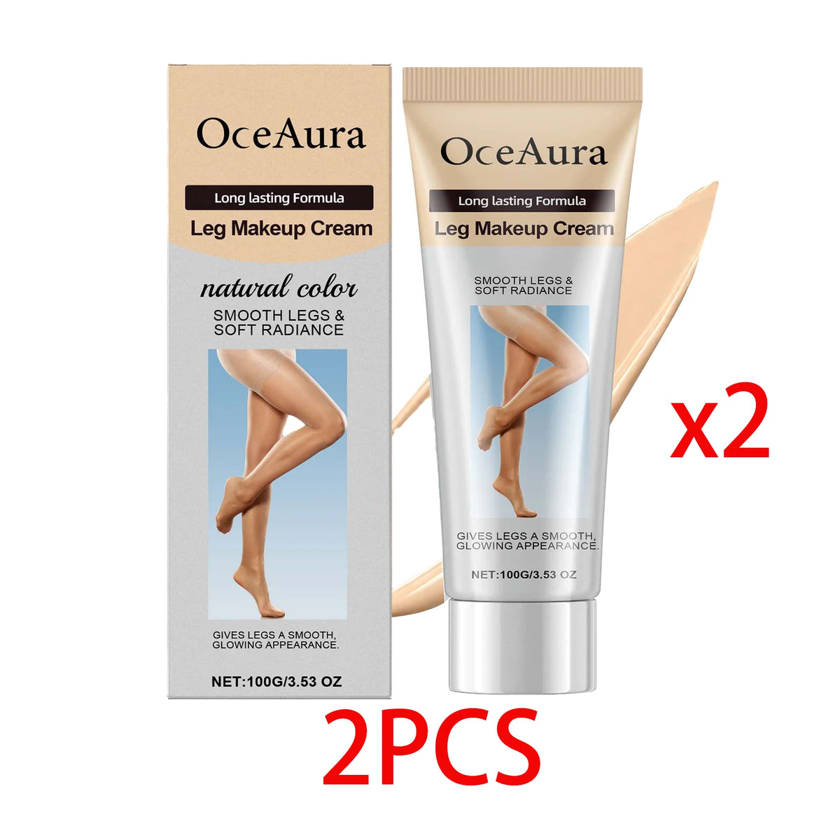 OceAura Leg Makeup Cream – Body Foundation & Concealer 100g Body Foundation Cream Qst 2 PCS
